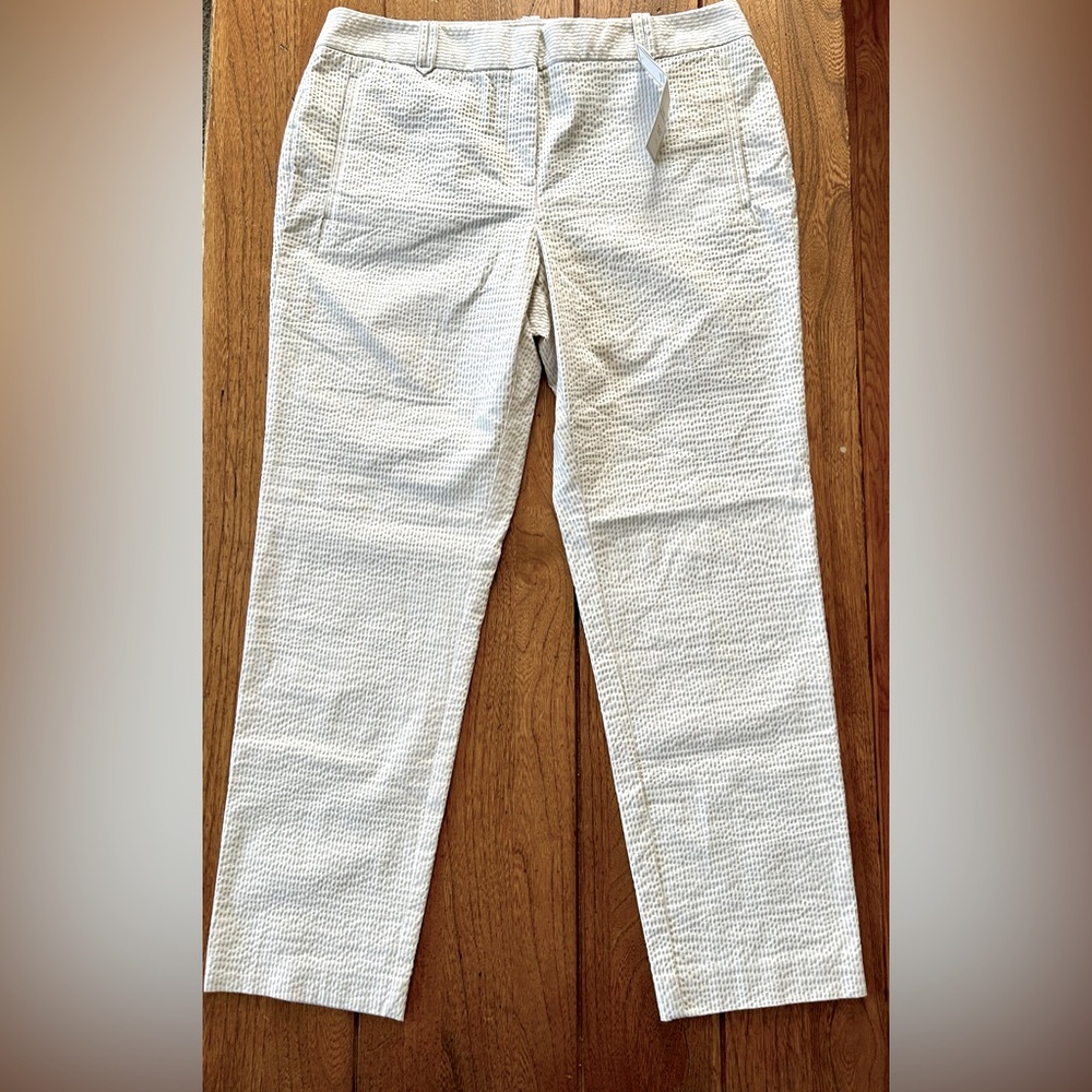 NWT women’s ankle pants, beige/white stripe size 12, brand is charter club